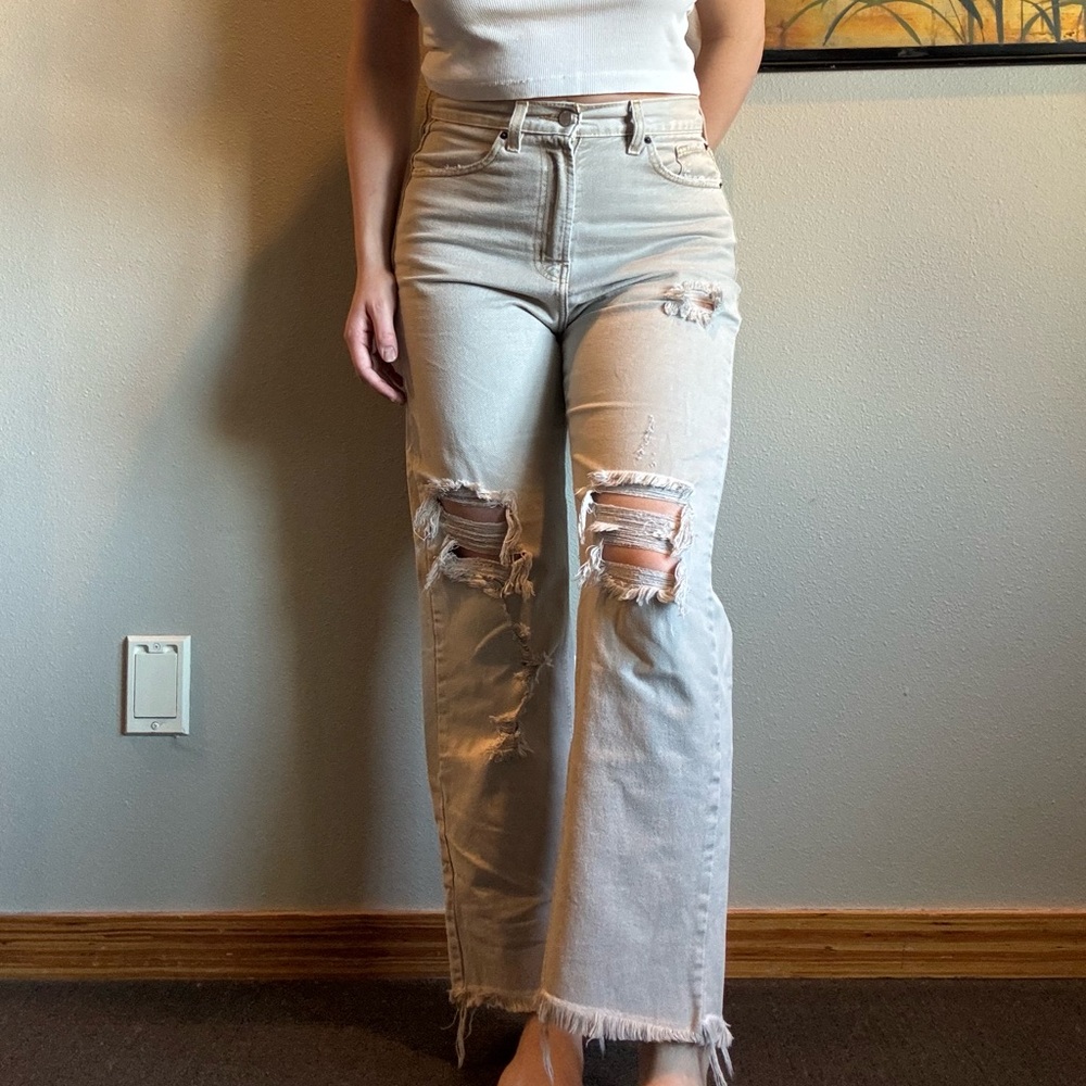 BDG (Urban Outfitters) Women's Straight Leg Pants in Light Tan